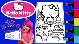 Coloring Hello Kitty GIANT Crayola Coloring Book Page Colored Markers Prismacolor  KiMMi THE CLOWN [upl. by Feinberg894]