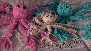 DIY YARN OCTOPUS DOLL  How To  SoCraftastic [upl. by Kielty80]