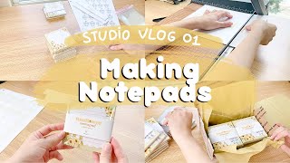 STUDIO VLOG 01 Making Notepads and Packing Orders [upl. by Petronilla818]