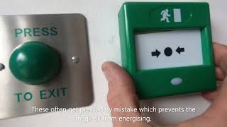 How to reset an emergency door release unit when call point key isnt available [upl. by Naga]