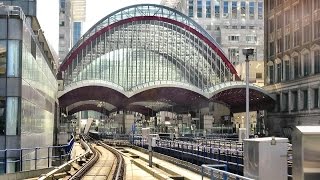 London Riding the DLR train from Bank to Lewisham via Canary Wharf [upl. by Atnuhs]