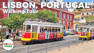 Lisbon Portugal Walking Tour  4K with Captions [upl. by Anizor]