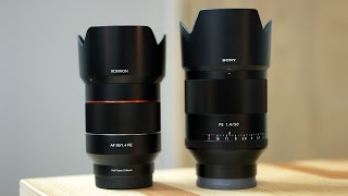 Rokinon AF 50mm f14 VS Sony Planar 50mm F14  Comparison Review [upl. by Mortensen]