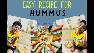 Easy Hummus RecipeHealthy Snack for KidsWithout Tahini sauce [upl. by Lamb]