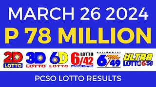 Lotto Result March 26 2024 9pm PCSO [upl. by Kile]