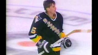 Eric Lindros smashes Ulf Samuelsson 1993 [upl. by Nuhsyar]