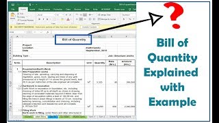 What is Bill of Quantity BOQ Explained in Detail WIth Example [upl. by Rodrique]