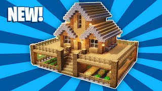 Minecraft House Tutorial  13 Large Wooden Survival House How to Build [upl. by Nylissej]