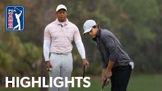 Tiger and Charlie Woods shoot 8under 64  Round 1  PNC Championship  2023 [upl. by Russo21]