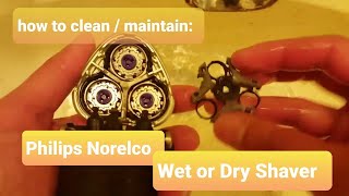 How to Clean and Maintain an Electric Shaver  Philips Norelco 4500  Wet or Dry [upl. by Suellen]