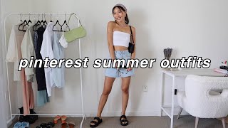 PINTEREST INSPIRED SUMMER OUTFIT IDEAS  recreating pinterest outfits [upl. by Treharne]