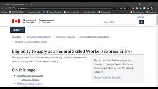 Federal Skilled Worker ProgramFSWI Step by step application process I Express Entry I In 13 min [upl. by Biel]