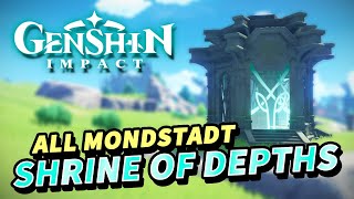 Genshin Impact ALL Mondstadt SHRINE OF DEPTHS Locations All Key locations in description [upl. by Kassel]