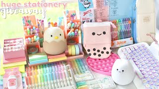 Huge school supplies haul ✨ stationery giveaway 2021 [upl. by Beckett]