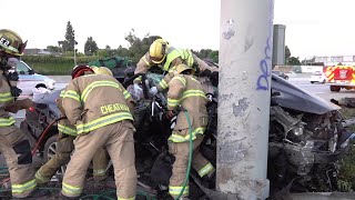 HighSpeed Crash Leaves One Dead Another Injured In Anaheim [upl. by Barrada]