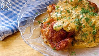 Keto Chicken Thighs in a creamy mustard sauce  Keto Recipes  Headbangers Kitchen [upl. by Annauqaj]