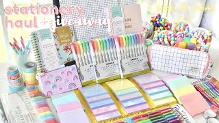 Back to school supplies shopping huge stationery haul amp giveaway 2021 ✏️🌸 [upl. by Tymon]