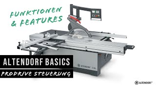 Funktionen der ProDrive Steuerung  Altendorf F 45 Formatkreissäge [upl. by Anirak]