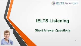 IELTS Listening – Short Answer Questions [upl. by Tur]