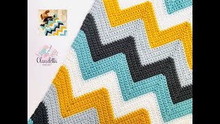 CROCHET CHEVRON STITCH  EASY BABY BLANKET [upl. by Thaine]