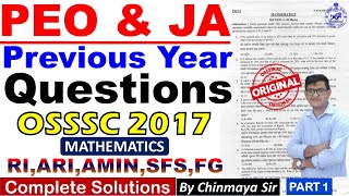 OSSSC Previous Year Math QuestionsPart1OSSSC JA 2017PEO amp JA 2023 RI ARIAMINSFSFGPYQ MATH [upl. by Chloris198]