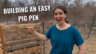 Building An Easy Pig Pen Pigs Coming in 4 Days Pallets TPosts Cattle Panels and PROBLEMS SOLVED [upl. by Eeliab]