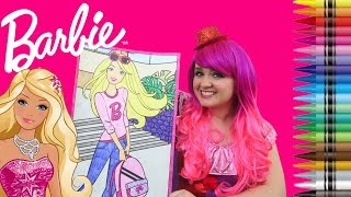 Coloring Barbie GIANT Coloring Book Page Crayola Crayons  KiMMi THE CLOWN [upl. by Sakul181]