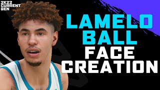 LAMELO BALL FACE CREATION NBA 2K22 Current Gen [upl. by Ahsihat]