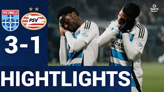 PEC Zwolle  PSV 31 Highlights Eredivisie 202425 [upl. by Wallraff]