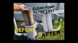 “How To Clean Out Of Ground Pool Filter Cartridge” Bestway Coleman and Intex Change Pool Filter [upl. by Yate]