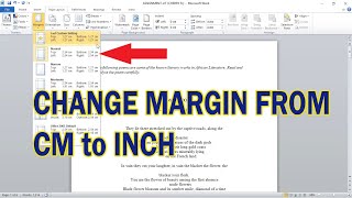 How to Change Margin from cm to inches in Microsoft Word [upl. by Dev]