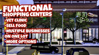 FUNCTIONAL SHOPPING CENTER  MULTIPLE BUSINESS ON ONE LOT  THE SIMS 4 [upl. by Bush]