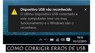 Como resolver Dispositivo USB não foi reconhecido [upl. by Airdnoed688]