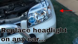 HOW TO INSTALL AND REMOVE HEADLIGHT REPLACE ON ANY CAR [upl. by Ledairam]