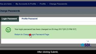 SBI RINB – How to Change Login or Profile Password on Online SBI [upl. by Anehta145]