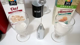 Oat Milk vs Almond Milk part 2 Frothing Test [upl. by Adnamor]