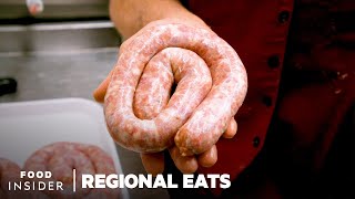 How Traditional Cumberland Sausages Are Made In England  Regional Eats [upl. by Sunny]