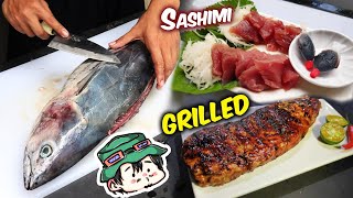 How To Catch and Cook TUNA  Sashimi amp Grilled [upl. by Nylehtak]