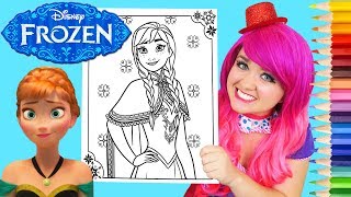 Coloring Anna Frozen Disney Coloring Book Page Prismacolor Colored Pencil  KiMMi THE CLOWN [upl. by Pansy225]