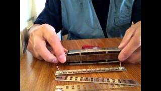 Cleaning Chromatic Harmonica  disassembly [upl. by Bowler]