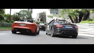 SOUND BATTLE Jaguar FType S vs Maserati Granturismo MCS [upl. by Terrilyn]