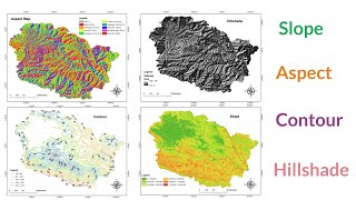 Slope Aspect Contour  Hillshade Map in ArcGIS [upl. by Nodnerb]