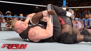 Brock Lesnar dislocates Mark Henrys elbow Raw Jan 6 2014 [upl. by Lissy]