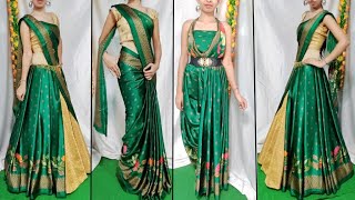 CREPE GEORGETT SAREE DRAPING IN FOUR ATTRACTIVE STYLESPERFECTLY SAREE DRAPING TUTORIALSTEP BY STEP [upl. by Harihs]