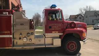 Postville Fire Dept Grass Fire Response  4421 [upl. by Annodam304]