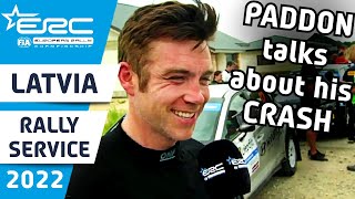 Rally Service after the first 3 stages  ERC Tet Rally Liepāja 2022  Hayden Paddon CRASH interview [upl. by Fawcett742]