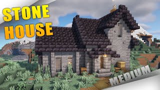 Minecraft How to build a Stone House Base TUTORIAL [upl. by Dawna81]