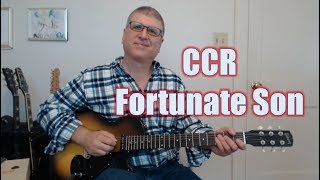 Fortunate Son by CCR Guitar lesson with TAB [upl. by Ynelram]