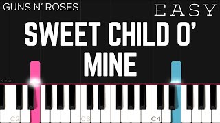 Guns N’ Roses  Sweet Child O’ Mine  EASY Piano Tutorial [upl. by Irak311]