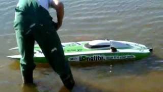 RC Twin Turbine Mystic C5000 Powerboat  Miss Longlite  Brutal Fast [upl. by Ygiaf46]